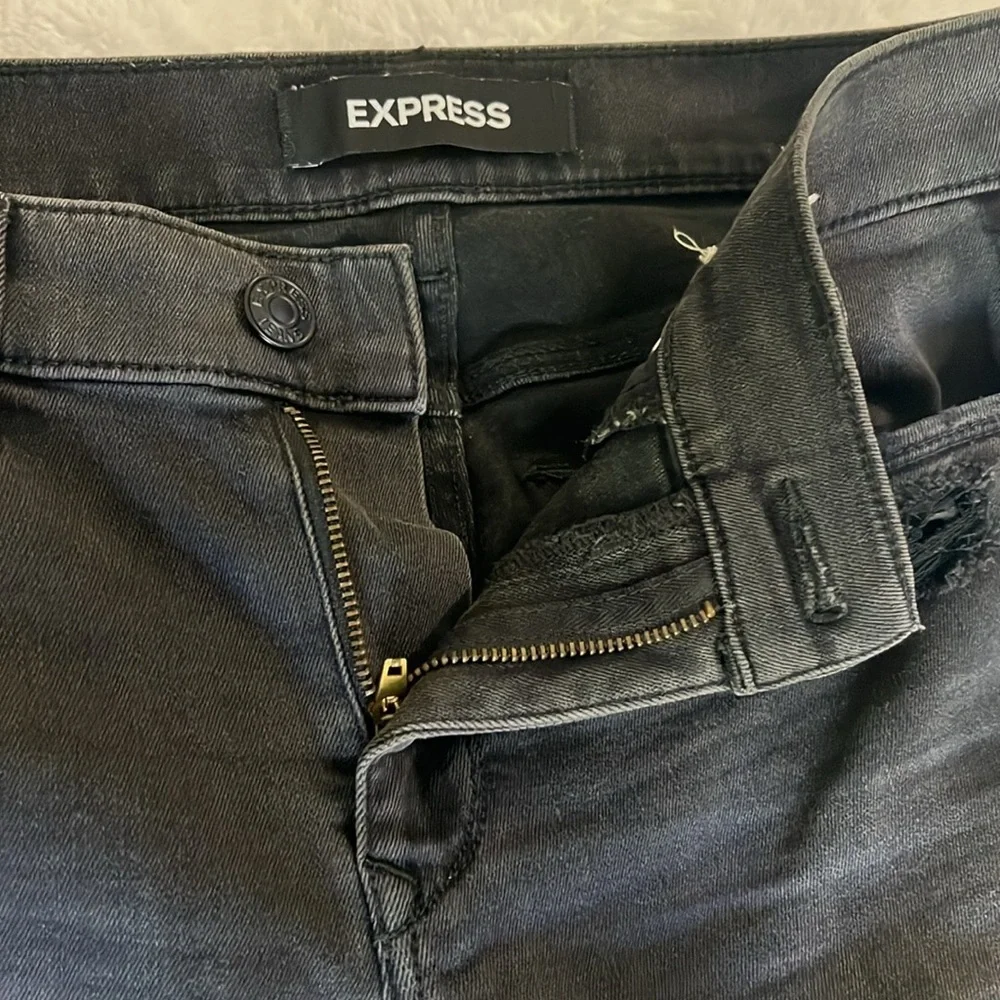 Express Gray Ankle Legging Jeans Mid Rise Size 8 - Picture 7 of 8